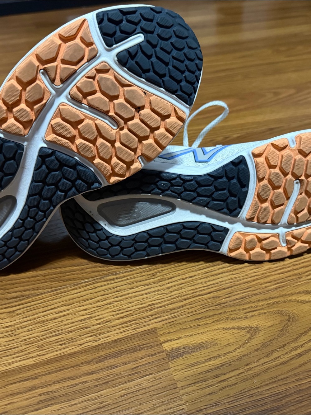 New Balance White Shoes with Neon Yellow & Blue Accents - Picture 5 of 6
